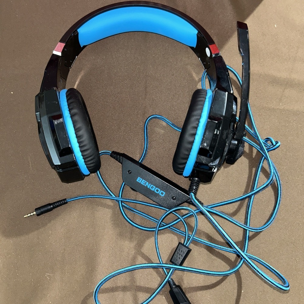 BENGOO G9000 Blue Pro Gaming Headset Wired 3.5mm PS4 PS5 Xbox PC